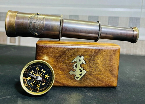 Bussola telescopio ottone - in,