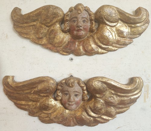 Angeli putti antichi legno - angeli, in