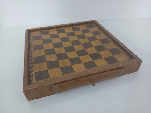Antica scacchiera legno con - scacchiera,