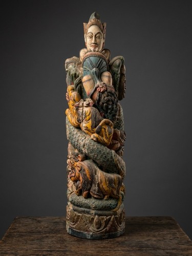 Scultura legno antica - scultura,