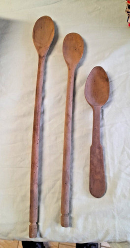 Tre cucchiai legno vintage - cucchiai,