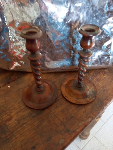 Portacandele antichi legno - portacandele,