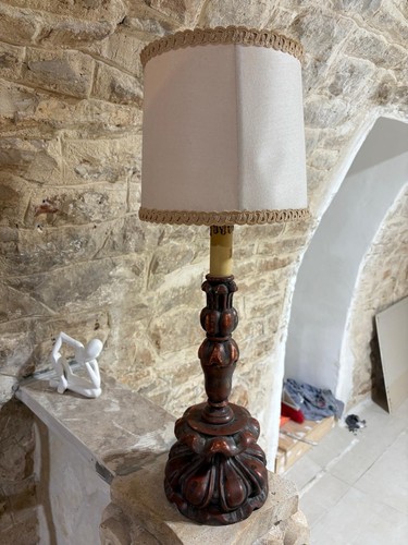 Lampada legno antico - lampada, in